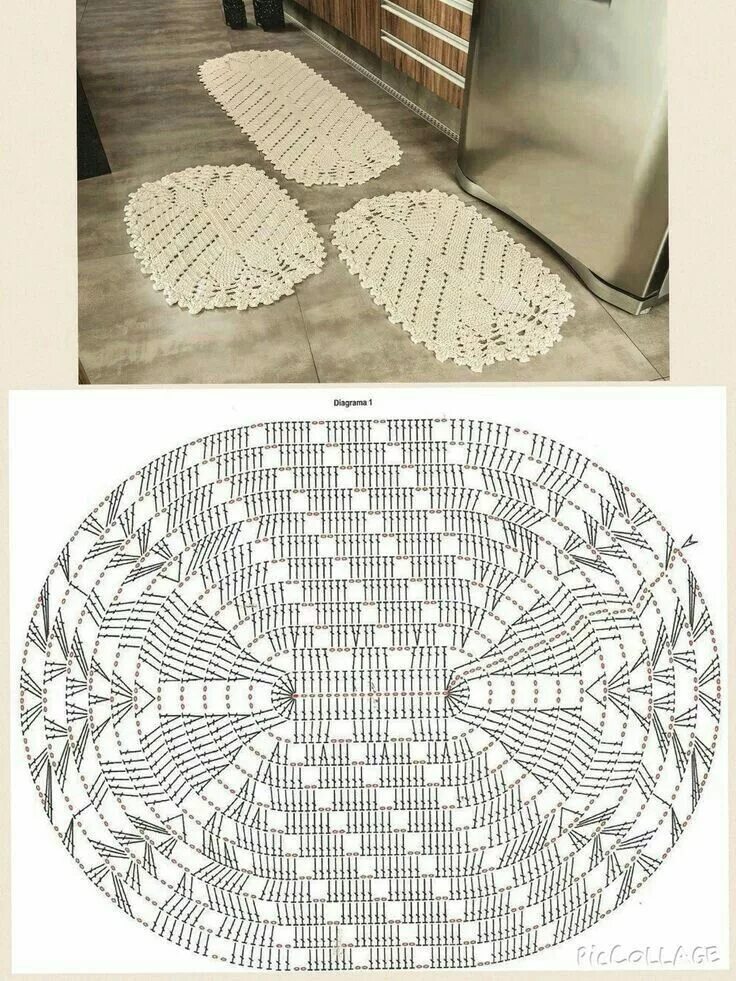 Прямоугольная салфетка из джута крючком схема Pin by Edna Vox on graficos e tutoriais Crochet mat, Crochet rug patterns, Croch