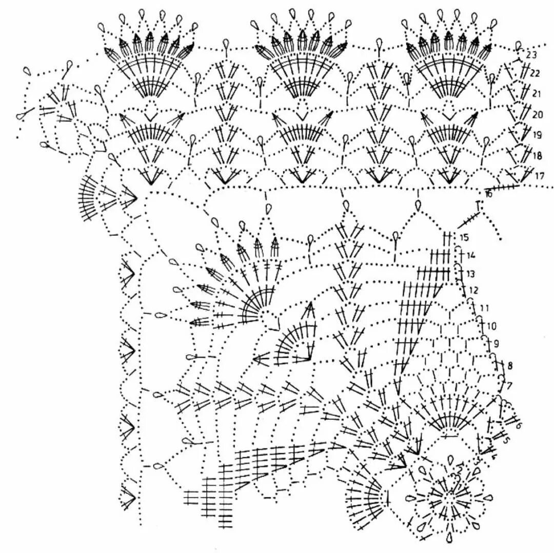 Прямоугольная салфетка крючком схема и еще одна супер-схемка #crochet #handmade #häkeln #serwetka #napperon #szydełko