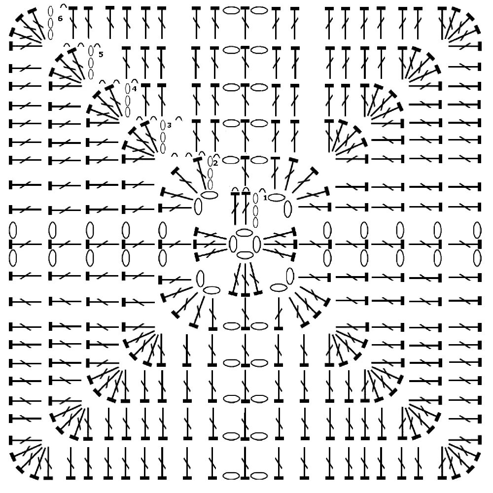 Прямоугольная вязать крючком схемы Granny Square Diagram Puntadas De Ganchillo, Tapetes De Granny square crochet, G