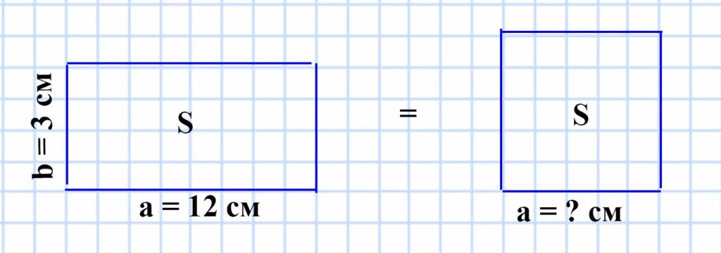 Прямоугольник фото 3 класс по математике Квадрат и прямоугольник являются равновеликими, соседние стороны прямоугольника 
