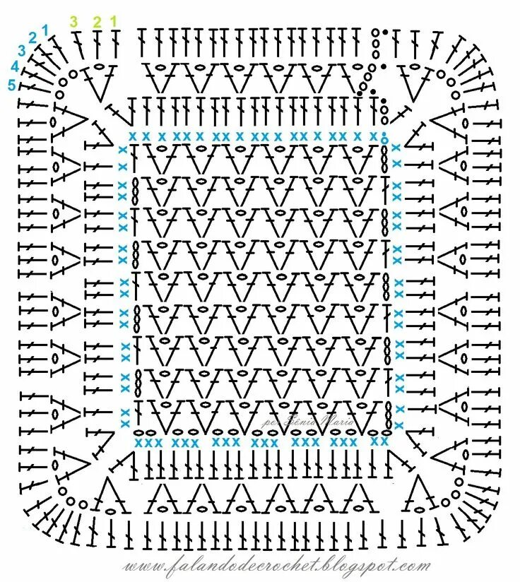 Прямоугольник крючком схема для начинающих Pin em MANTAS