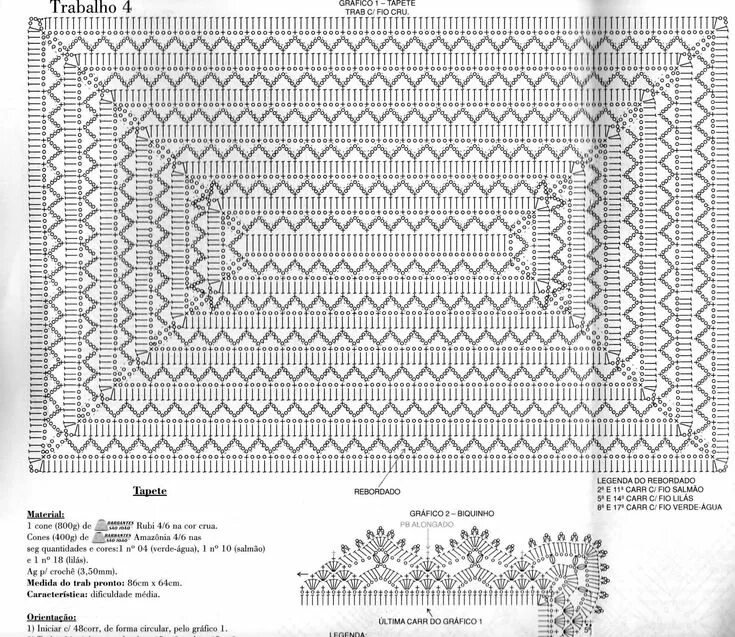 Прямоугольное вязание крючком со схемами Olá pessoal!! Mais um lindo trabalho que merece ser compartilhado! Revista Traba