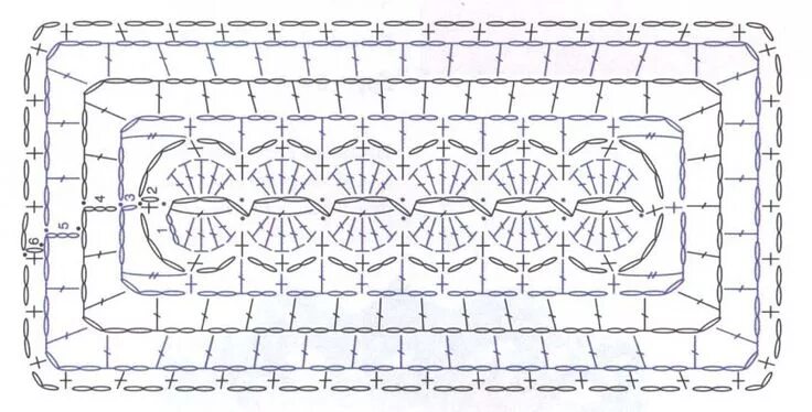 Прямоугольные коврики крючком со схемами Crochet Rectangle Motif ⋆ Crochet Kingdom Crochet tablecloth pattern, Crochet ma