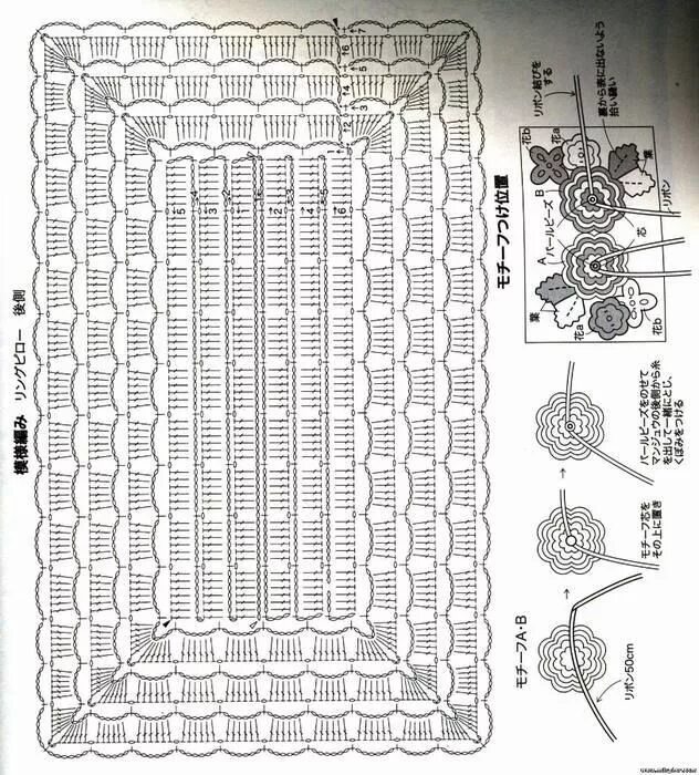 Прямоугольный коврик крючком схема и описание Узоры для кружевных салфеток, Вязаные крючком салфетки, Вязаная крючком скатерть