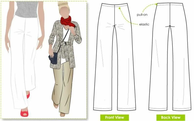 Прямые широкие брюки выкройка Sailor Sue Palazzo Knit Pant Sizes 10 12 14 PDF Sewing Etsy Pants pattern, Pants