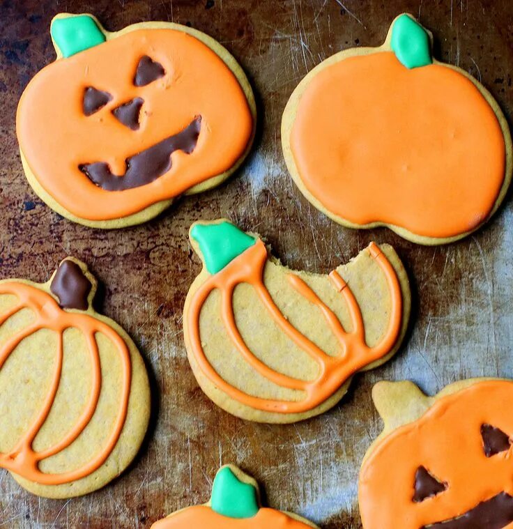 Пряник тыква фото Pumpkin Sugar Cookies Recipe Recipe Pumpkin sugar cookies, Halloween sugar cooki