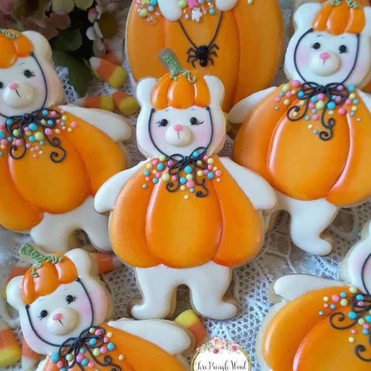 Пряник тыква фото Halloween cookies, bear cookies, pumpkin cookies, decorated cookies, Halloween c