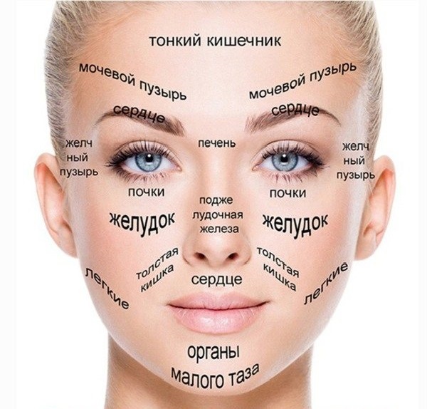 Прыщи схема расположения на лице Прыщи на лице чешутся, высыпания на лбу, щеках: причины и лечение