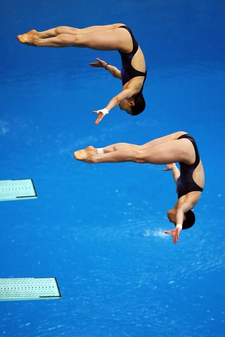 Прыжки в воду фото Beijing Olympic Women's Synchronized Springboard Photo Gallery Diving springboar