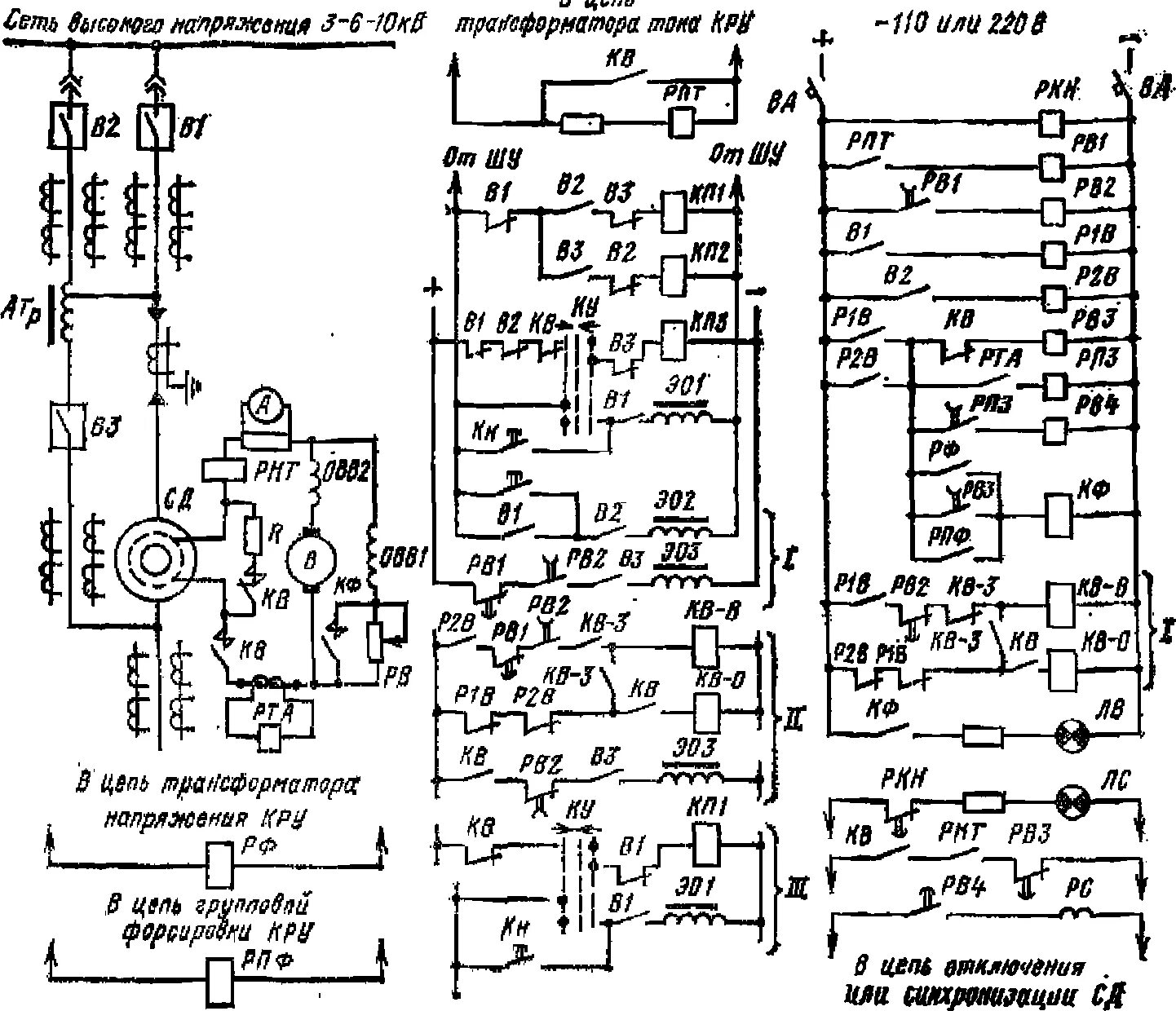 Пс 10ам схема электрическая принципиальная Схемы управления стационарными установками Электрооборудование и электроснабжени