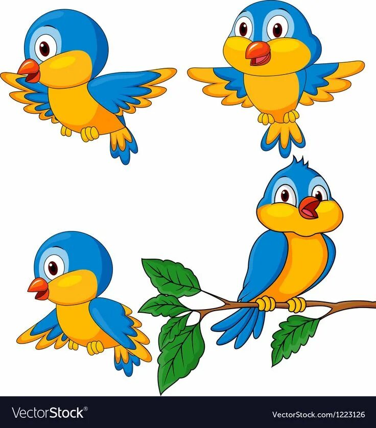 Птичка для оформления детского сада Cute bird cartoon vector image on VectorStock Cartoon birds, Funny birds, Cartoo