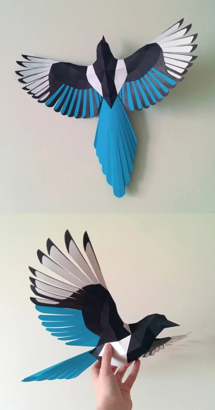 Птичка из бумаги фото Magpie Papercraft by Gedelgo Paper crafts, Paper crafts origami, Origami art