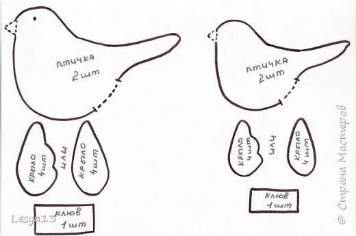 Птичка своими руками выкройка НАША СТРАНА МАСТЕРОВ: Птички - тильды. Мастер - класс Птички, Выкройки, Ткань