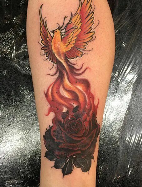 Птица феникс тату фото 40 Striking Phoenix Tattoos for Women Phoenix tattoo design, Fire tattoo, Phoeni