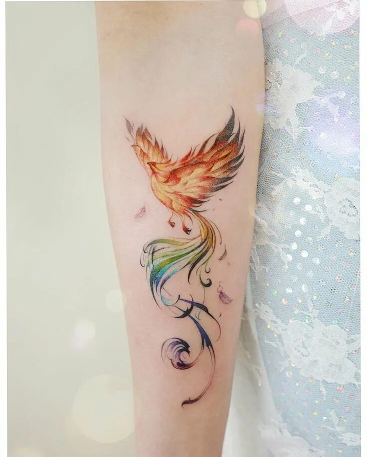 Птица феникс тату фото на руке Rise From the Flames: 57 Beauty of Phoenix Tattoo Designs and Ideas Small phoeni