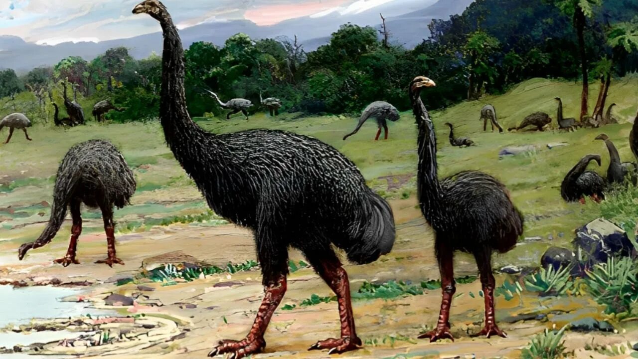 Птица моа фото New Zealand's extinct giant Moa - YouTube