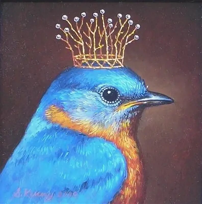 Птица с короной на голове фото Caulfield Gallery in 2024 Bird art, Bird illustration, Whimsical art