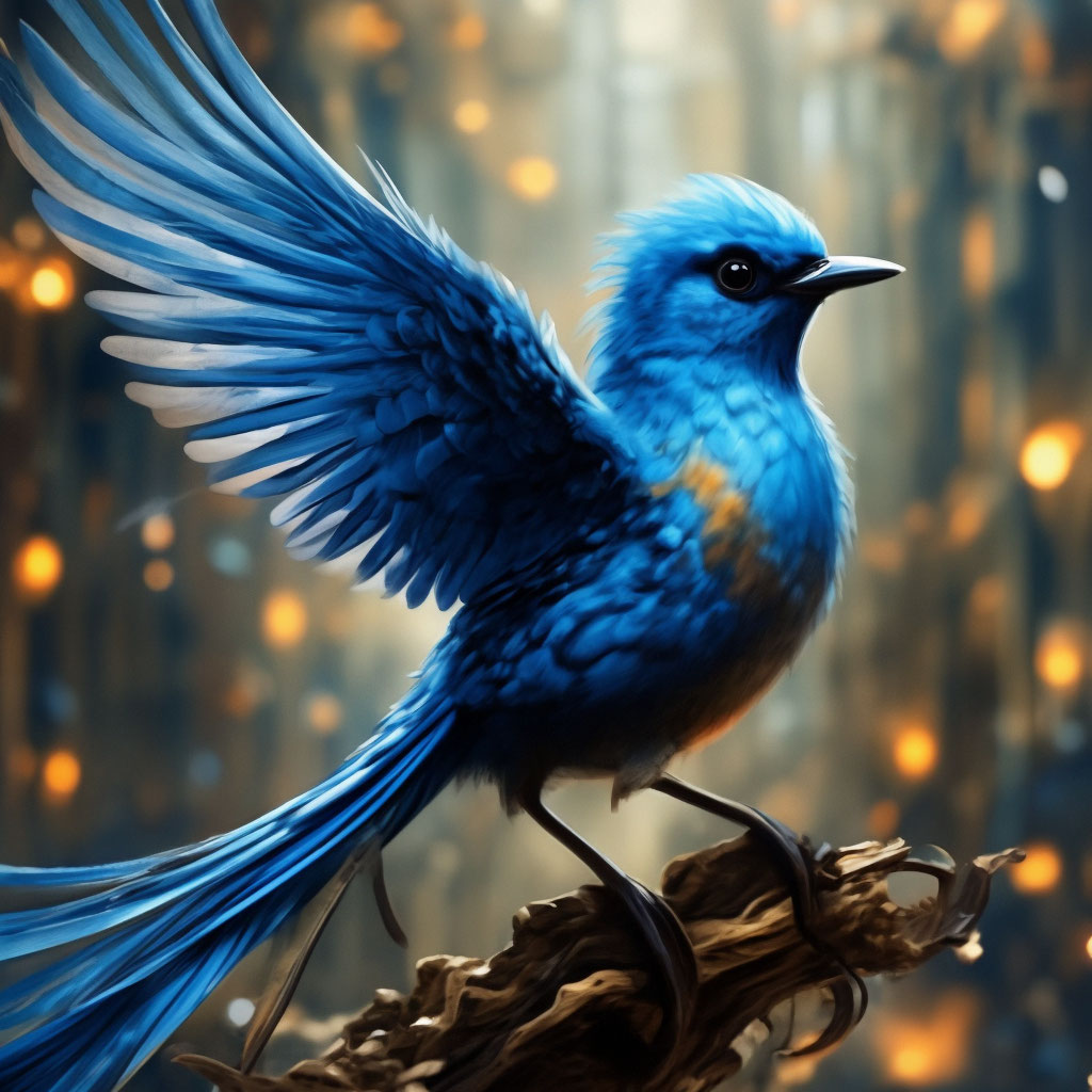 Птица удачи фото "The blue bird of happiness." - image created in Shedevrum