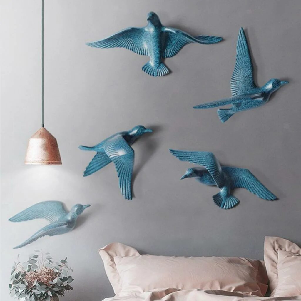 Птицы для декора своими руками 3D Resin Seagull Wall Sculptures Mural Home Room Decor Hanging Decoration eBay