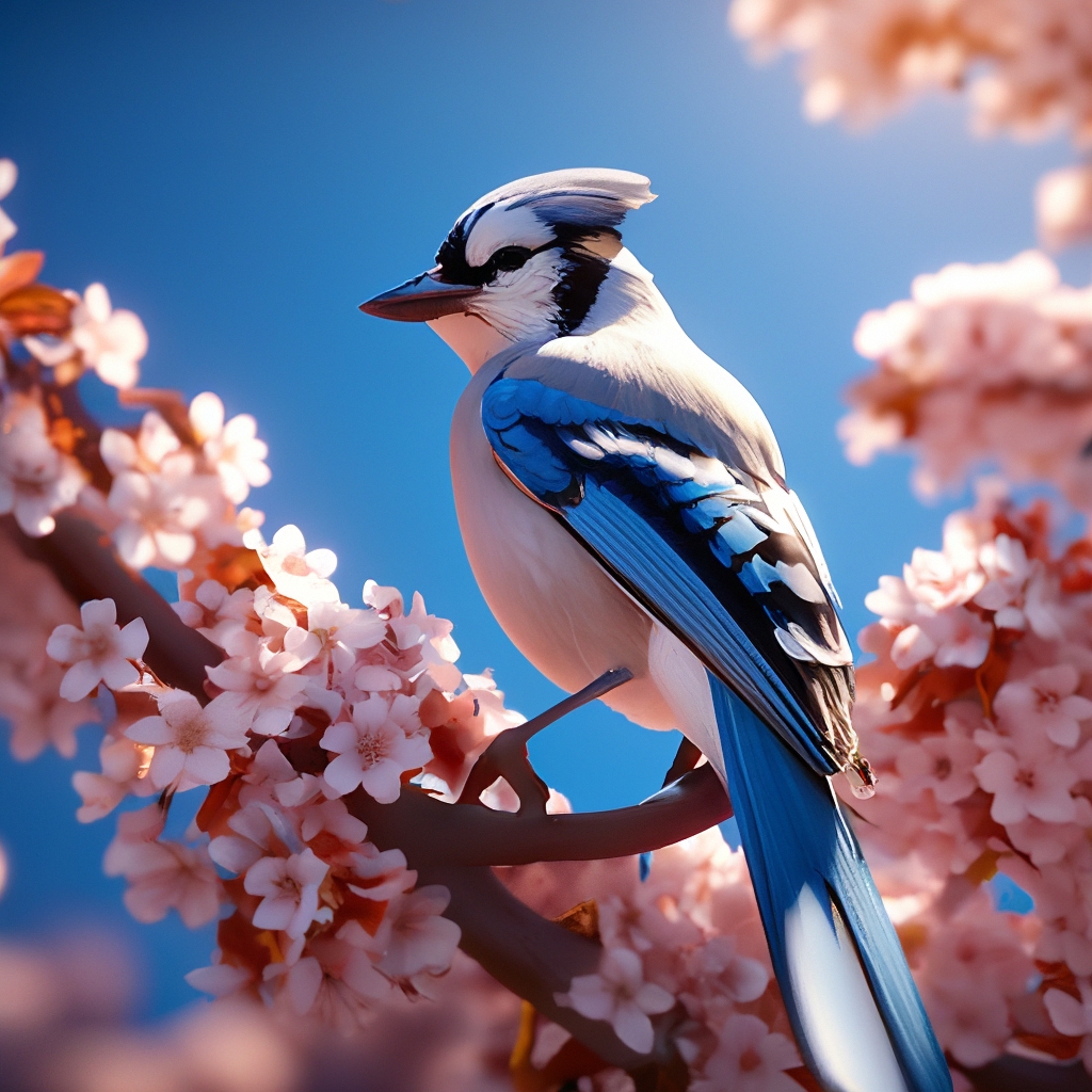 Птицы фото в хорошем качестве "A jay bird sitting on the eyelid of a." - image created in Shedevrum