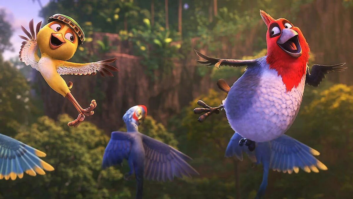 Птицы из мультиков фото Download Rio 2 Characters Dancing Wallpaper Wallpapers.com