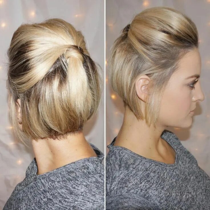 Пучок на каре фото Instagram Short wedding hair, Short hair styles, Short hair updo