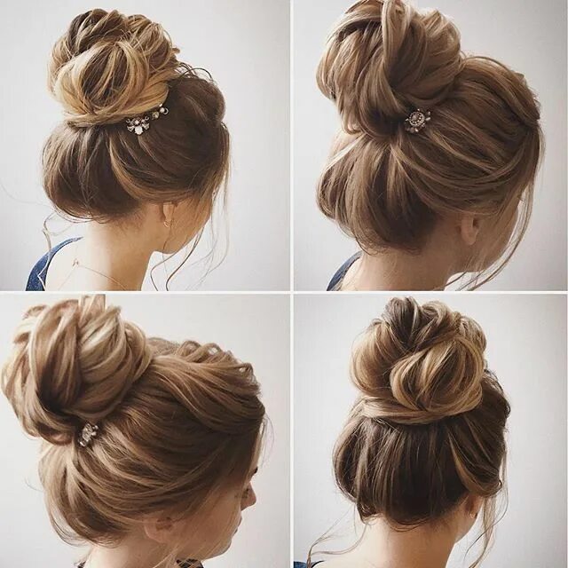 Пучок прическа на длинные своими руками Instagram post by Lena Bogucharskaya * May 15, 2017 at 1:43pm UTC Chignon bun, B