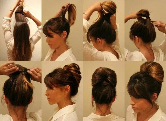 Пучок в домашних условиях своими руками Épinglé sur Penteado Coiffure facile, Hacks cheveux, Idee coiffure facile