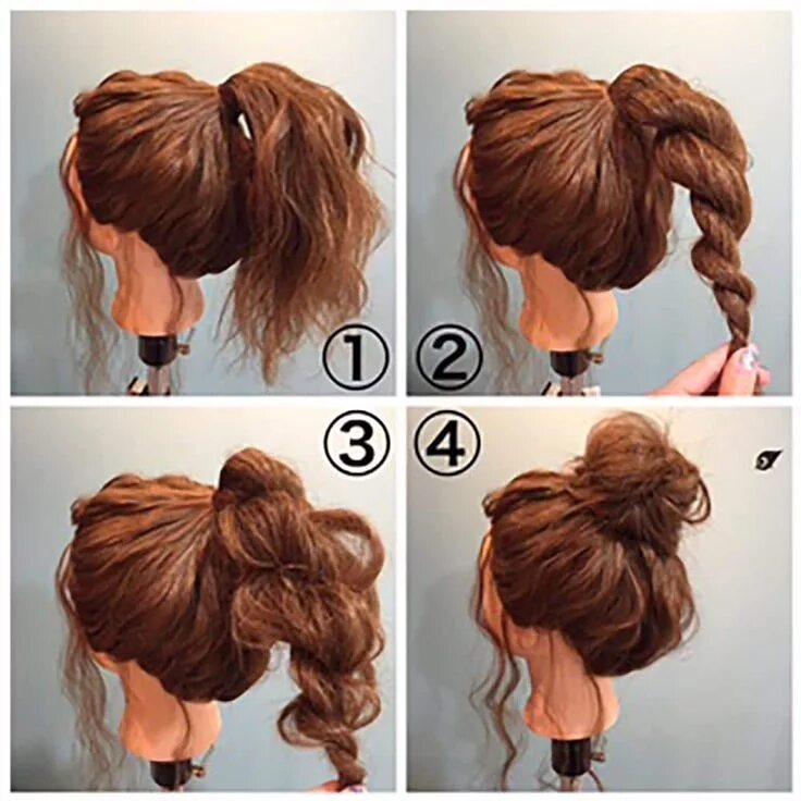 Пучок в домашних условиях своими руками 27 Step by Step Easy Hairstyles for Long Hair Women Hair styles, Short hair bun,