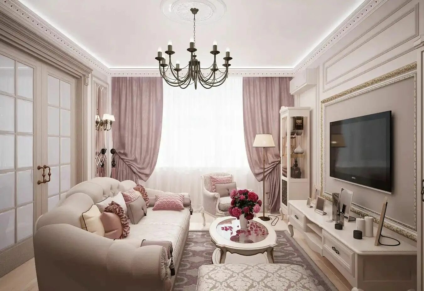 Пудровая гостиная фото Pin on дизайн квартиры Classic living room, Home, Home look