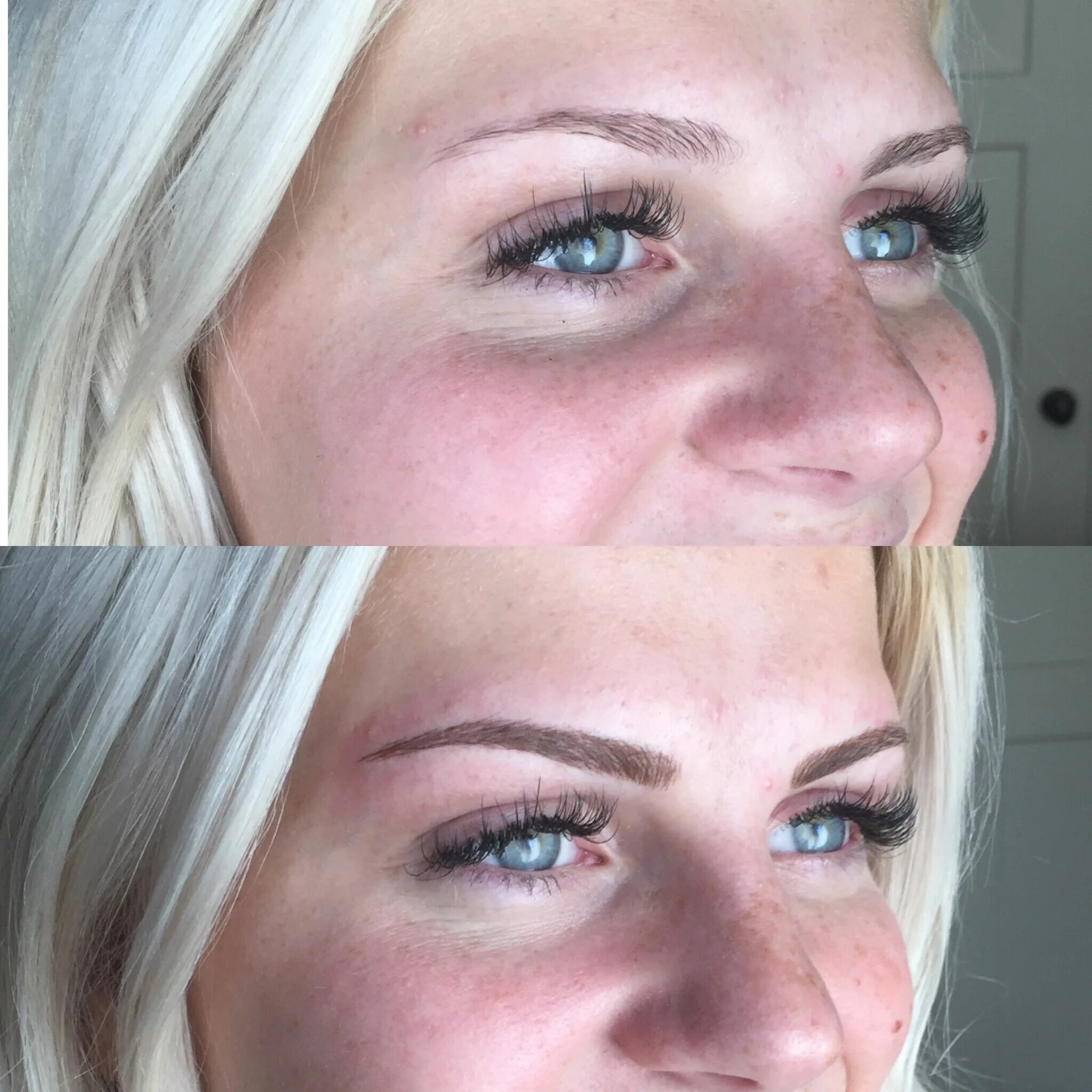 Пудровые брови блондинки фото Pin on Microblading Microblading eyebrows blonde, Microblading eyebrows, Blonde 