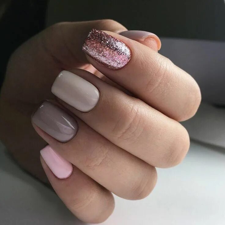 Пудровые ногти дизайн Pinterest photo - nailartgalleries Monochromatic nails, Trendy nails, Nail color