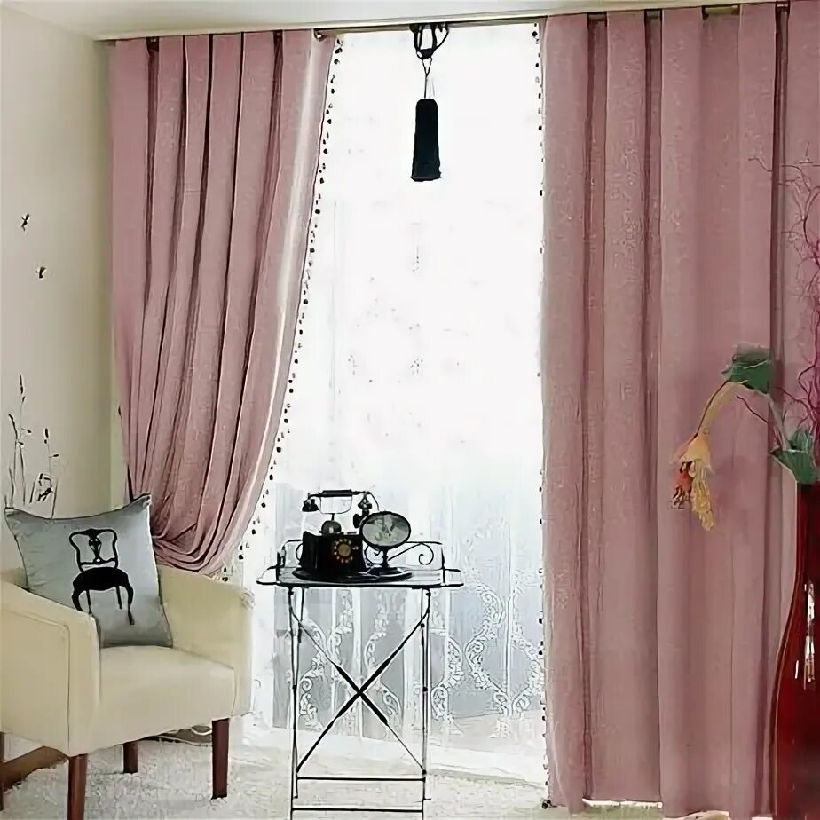 Пудровые шторы в интерьере фото Bedroom Blackout Curtains Prevent Light Light pink bedrooms, Curtains, Pink bedr