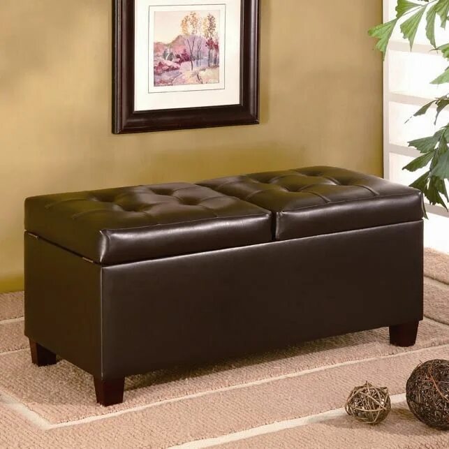 Пуф в прихожей фото Hamilton Ottoman Storage ottoman, Furniture, Leather storage ottoman