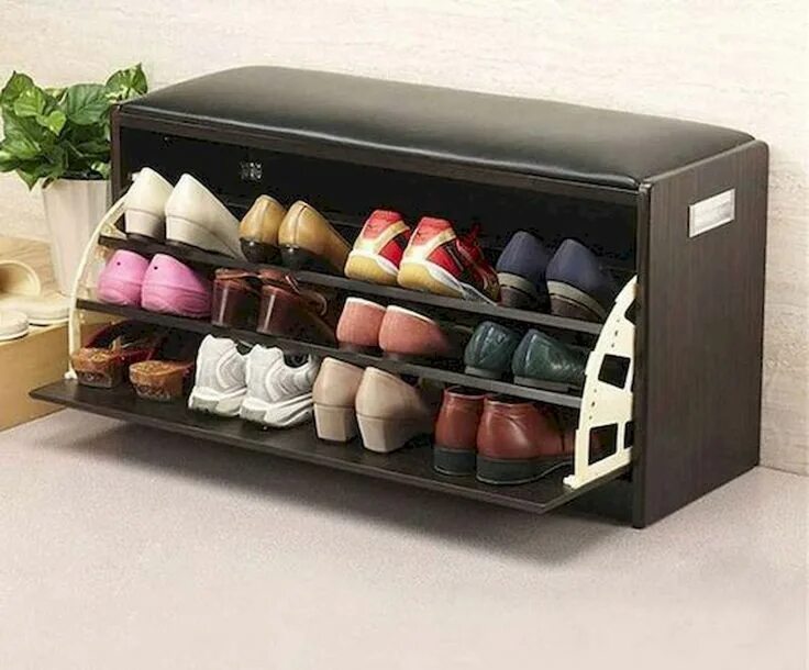 Пуфик для обуви фото 50 Fantastic DIY Shoes Rack Design Ideas Shoe rack, Shoe storage stool, Shoe rac