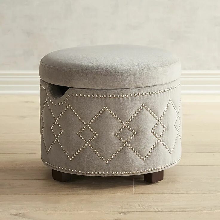 Пуфик своими руками в домашних условиях Collins Gray Storage Ottoman with Nailhead Trim в 2020 г. Интерьер, Мебель и Меб