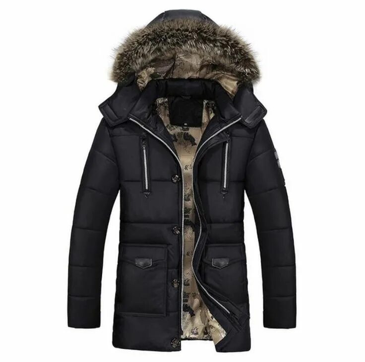 Пуховик мужской зимний фото Black Winter Jacket - L в 2019 г. Зимние куртки, Мужское пальто и Куртка