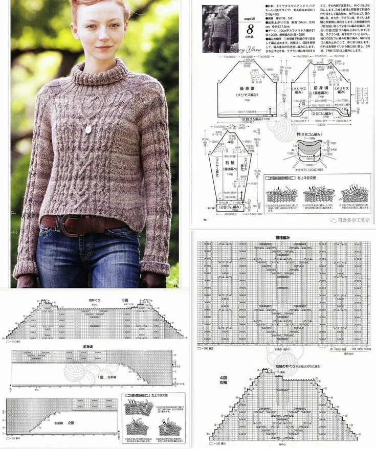 Пуловер с аранами спицами женский схема Пуловер с аранами Diy knitting, Knitting charts, Sweaters