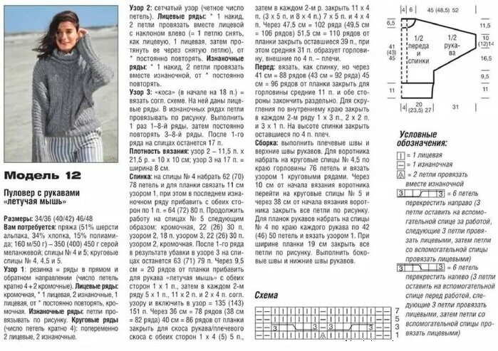 Пуловер схема вязания спицами Подборка теплых свитеров и джемперов. Описания+схемы. Вязание на спицах - koneva