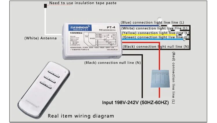Пульт подключение света Купить 4 линии дистанционного управления переключатель 220v выключатель электрич