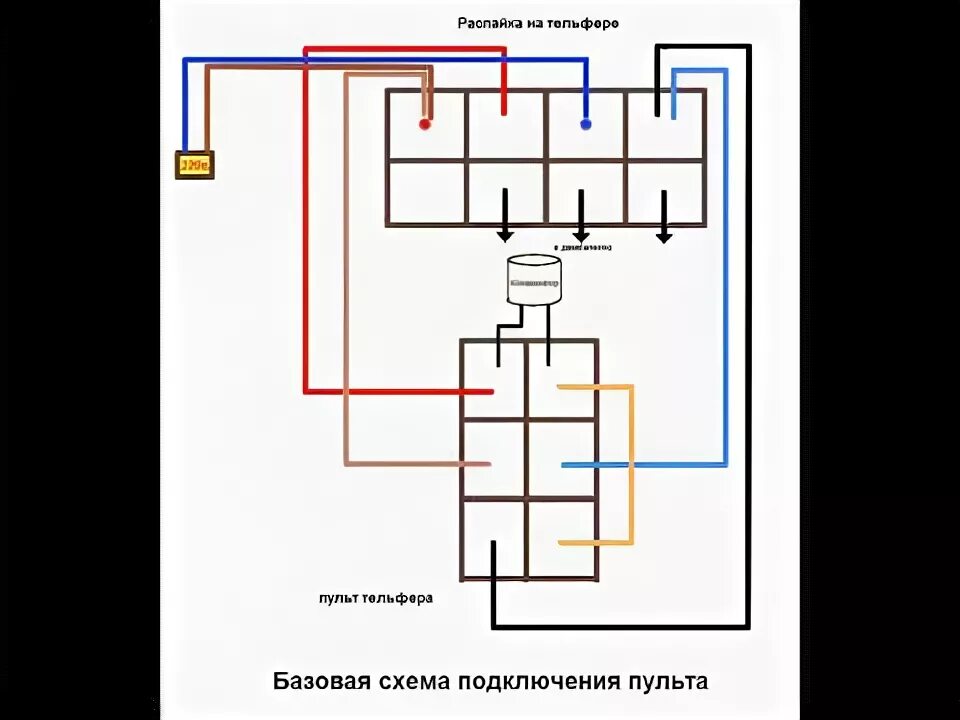 Пульт управления тельфером 4 кнопки схема подключения Схема подключение к тельферу - YouTube