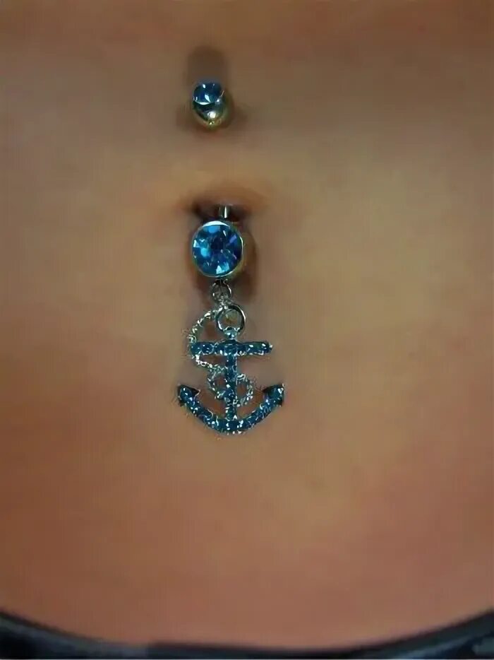 Пупочный камень фото Anchor piercing!!! Blue and is so cool Belly piercing jewelry, Belly jewelry, Cu