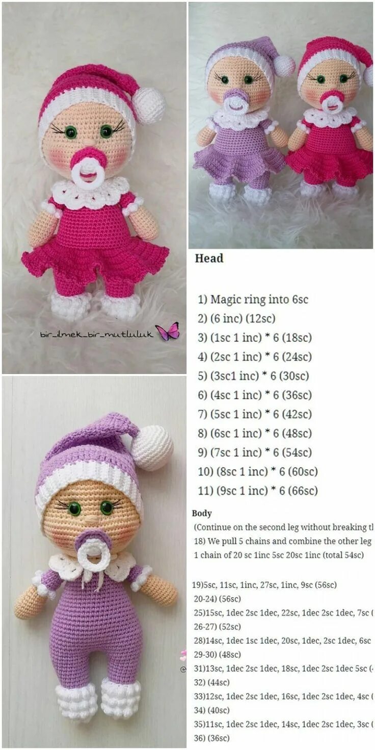 Пупс крючком схема и описание Amigurumi Piglet Free Crochet Pattern - Crochet.msa.plus 940 Crochet dolls free 