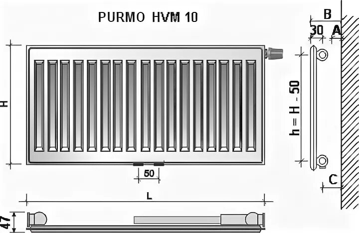 Пурмо 200 нижнее подключение Purmo нижнее подключение