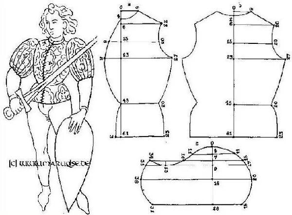 Пурпуэн одежда средневековья выкройка Исторический костюм средневековья, выкройки