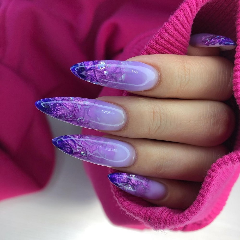 Пурпурный маникюр 2024 фото 63 Purple Manicure Ideas for Acrylic Nails