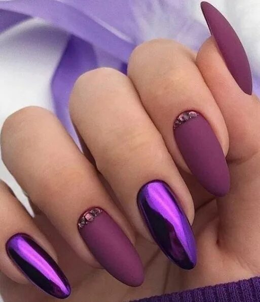 Пурпурный маникюр фото Pin by Yuliya Votintseva on ногти in 2023 Nail colors, Fall nail art designs, Pu