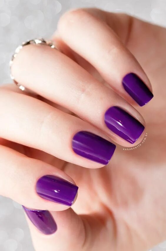 Пурпурный цвет маникюра фото Pin by Dolores on . NAILS . Basic nails, Purple nails, Cute nail art designs