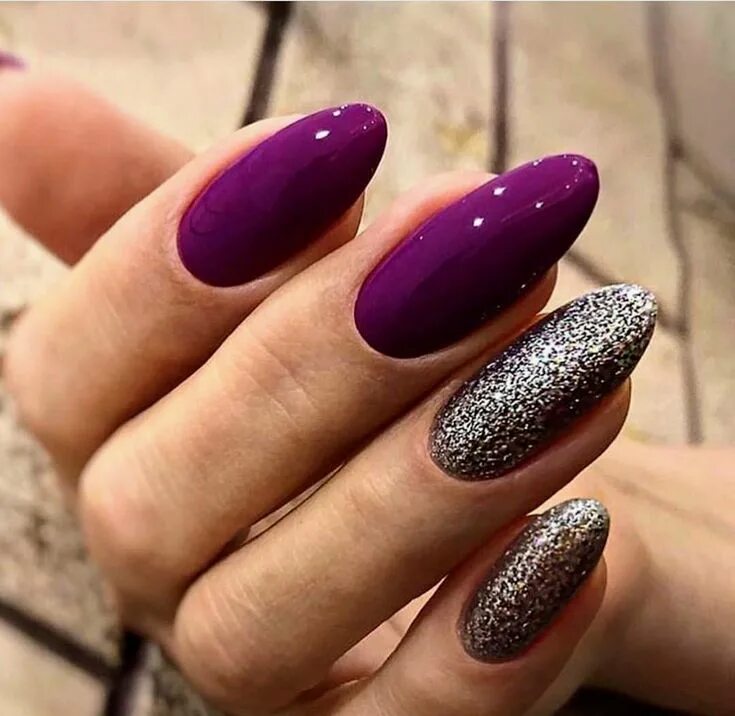 Пурпурный цвет маникюра с дизайном Pin by Elle Verner on nail design Purple nails, Long nails, Cute nails