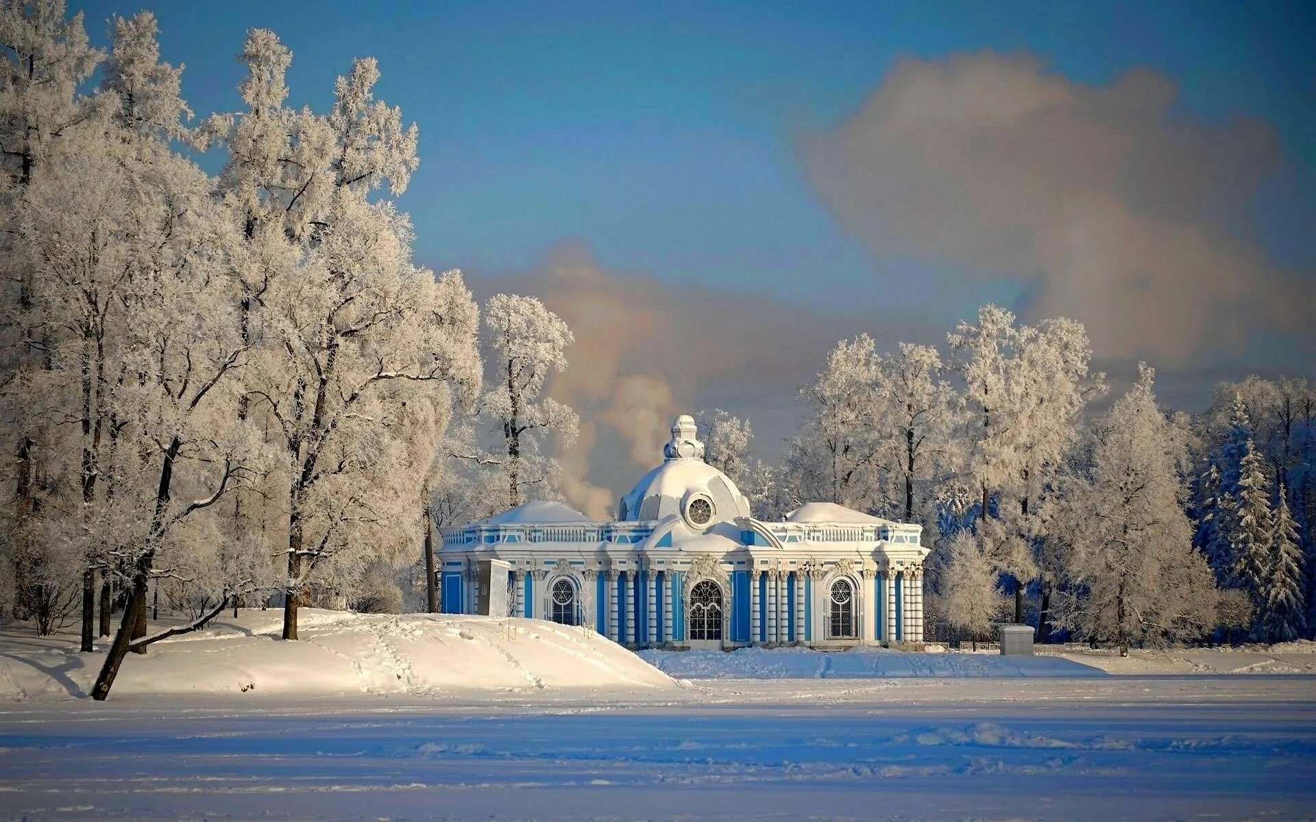 Пушкин зимой фото царское село, пейзаж, снег, зима, дворец, павильон, замок Санкт петербург, Зима 